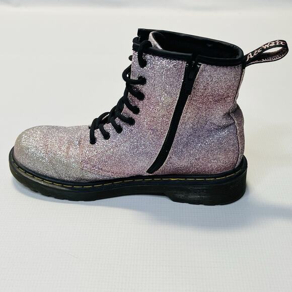 Dr Martens Delaney Glitter Combat Boots Purple Womens Sz 5 Mens Size 4 - Picture 4 of 12